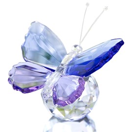 H&D HYALINE & DORA Ornamento Decorativo de Mariposa de Cristal Tallado para Mesa de Oficina, Hogar, Recámara
