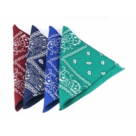 Cathcart Elliot Set of 4 Extra Large 22 inch Paisley Cotton Hankies Bandana Face Mask 56cm Square