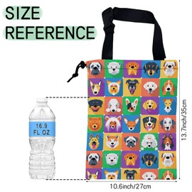 NHNXHWIA Dogs Face Car Garbage Bag,Waterproof Small Car Trash Bag Hanging Back of Seat,Drawstring Hanging Car Trash Bag with Adjustable Buckle for Car Accessories