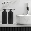 Large Soap Dispenser for Bathroom, Matte Black Resin 2 Pcs