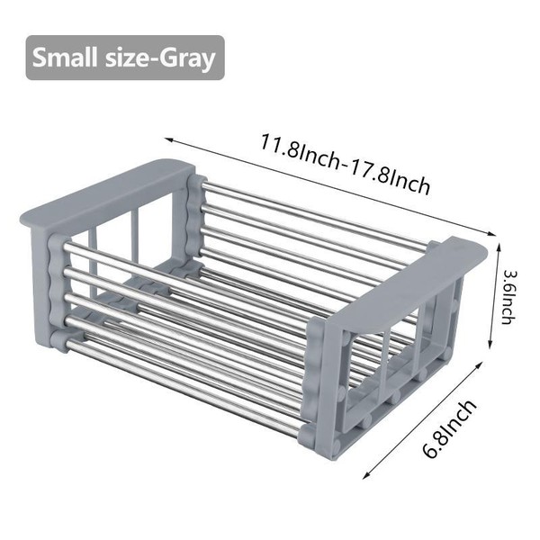 Stainless Steel Telescopic Kitchen Storage Rack Retractable Dish Drying Rack