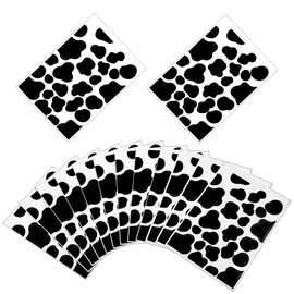 Wanmu 286Pcs Cow Print Stickers, Black Cow Print Decor Decals for Wall Cars Cups, Self-Adhesive Vinyl Peel and Stick Wall Decals for Bedroom Living Room Bathroom Home Wall Decor