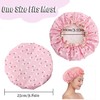 Shower Cap Elastic Band Double Layer Waterproof Bath Caps Reusable