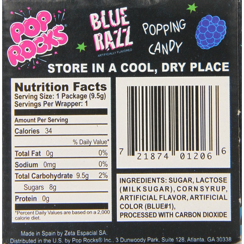 Pop Rocks - Blue Razz, 24 count (8.4oz)