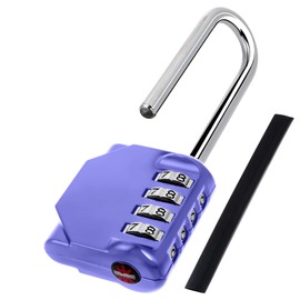 KAWAHA CL21VP 2.6 Inch Long Shackle Combination Lock, 4 Digit Combination Padlock Set Your own Combination for Gym Locker Lock, School, Gates, Doors, Toolbox, Hasps and Storage (Very Peri (L) *1)