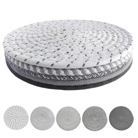 CATIFLIN 8 Inch Heat Resistant Trivets for Hot Dishes, 5-Pack Cotton Woven Pot Holders & Hot Pads Set – Kitchen Countertop & Table Protector, Home Essentials Decor
