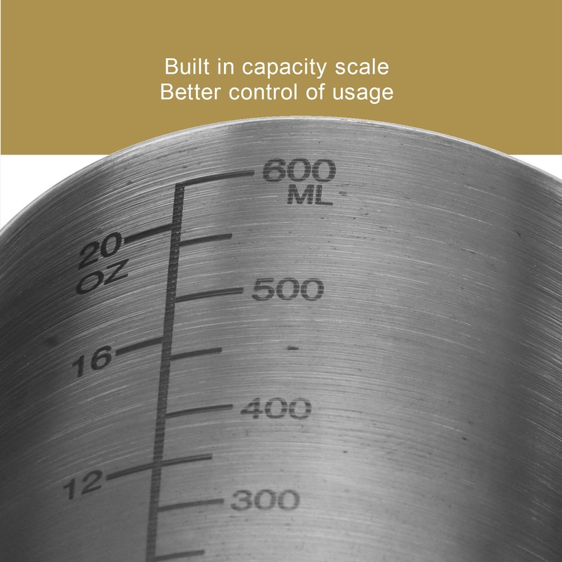 Milk Frothing Cup Inner Scale 304 Stainless Steel Dripless Spout