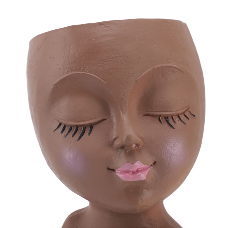 Resin Face Plant Pot Creative Cute Small Drinking Coffee Succulent