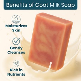 Way Natural Goat Milk Soap Bar, Cherry Almond (3 Pack) - Premium, Handmade w/Real Milk in USA - Hand & Body Goat Soap - Dry Skin, Gentle, No Dyes - (Large, 5oz)