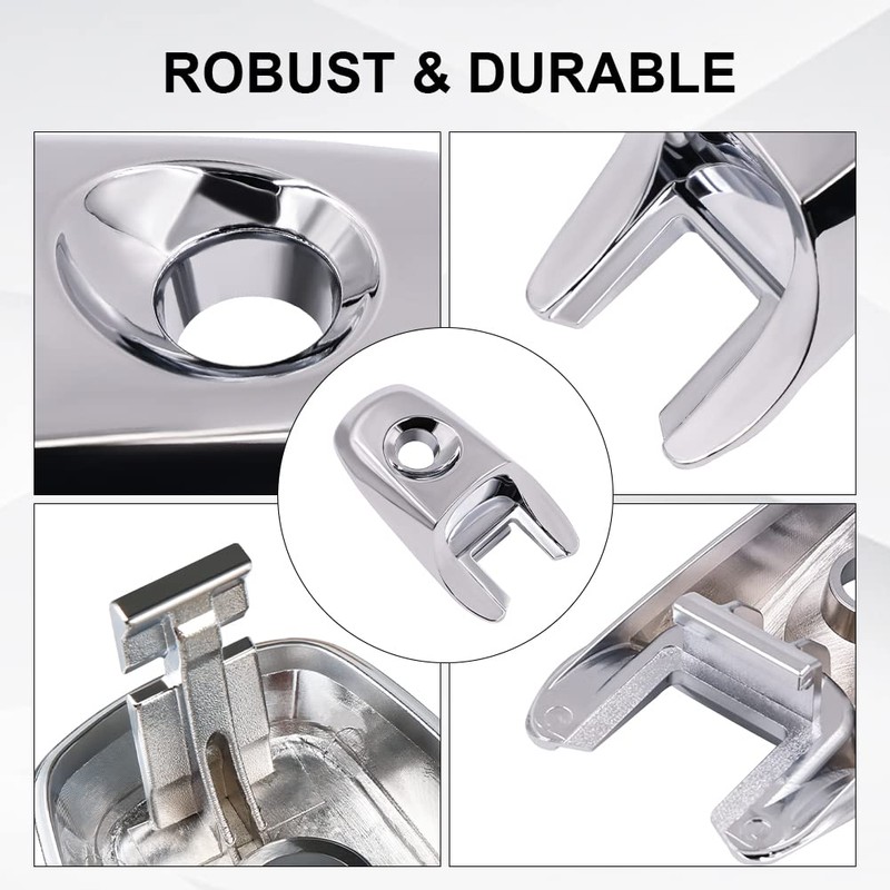 JDMON Front Driver Chrome Exterior Door Handle Lock Cylinder Cap