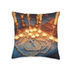 Rosary Crucifix And Candle Christian Faith Throw Pillow