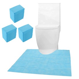 LOPYXBR 30 PCS Disposable Toilet Mats Super Absorbent Around Toilet Floor Protector from Urine Disposable U Shaped Toilet Pee Guard for Floor Non Slip Toilet Floor Mat for Urine (Blue, 24x24 Inch)
