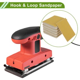 HOPESPANNER Universal 4.49Inch x 5.51Inch 180 Grit Sanding Discs Hook & Loop Sanding Sheets Brown Corundum 100 Pcs