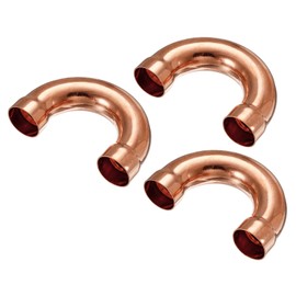 sourcing map U Shape Elbow 180 Degree Copper Pipe Fitting Sweat Welding Solder Connection 22mm or 7/8" ID for HVAC, Air Conditioning Refrigeration System Pack of 3
