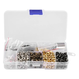 Watris Veiyi Set of 420 Eyelets, 3 mm Hole Rivets, Metal Eyelets with 3 Fixing Aids, 4 Colour Eyelets, Decorative Studs for Shoes, Clothing