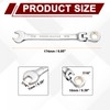 sourcing map Flex Head Ratchet Wrench Spanner 7/16" SAE Ratcheting