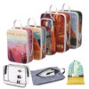 Compression Packing Cubes for Travel, 8 Set National Park Luggage