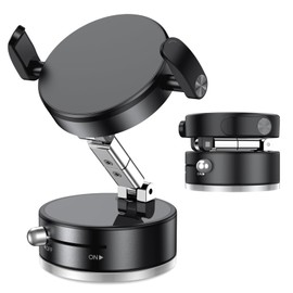 VENINGO Smartphone Holder, Car Magnet, 2025 Upgraded Edition, Vacuum Suction Cup & Strong Magnet, Multi-Angle Freely Adjustable, 360° Rotation, Foldable, Magsafe Car Holder with Clip, Compatible with