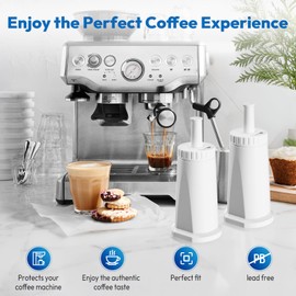 3 Pack Replacement Water Filter for Breville Espresso Machine Barista Pro BES878, Barista Touch Bes880, Oracle Touch BES990, Oracle BES980, Dual Boiler BES920 Bambino ClaroSwiss Sage, BES008WHT0NUC1