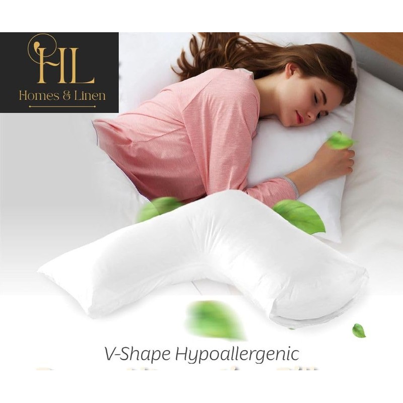 HOMES-LINEN V Pillow Orthopaedic V Shaped Pillow Extra Cushioning Support