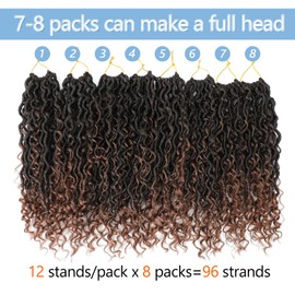 Goddess Locs Crochet Hair For Black Women 10 Inch 8 Packs Faux Locs Crochet Hair Boho Locs Crochet Hair Pre Looped Crochet Locs River Locs With Curly Ends (1B/30#)