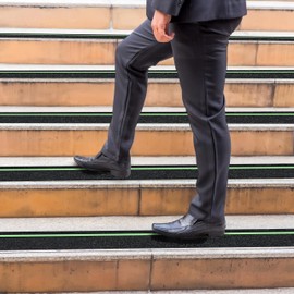 RESFATAN Anti Slip Traction Treads with Glow in Dark Stripe 6”x30"12-Pack Pre-Cut Non-Slip Stair Indoor, Outdoor,Children,Pets