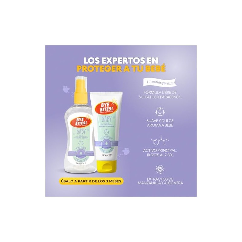 BYE BITES Repelente de Mosquitos para Bebe BABY 130 ml