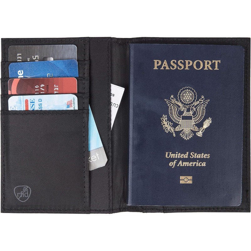 Travelon - Funda para pasaporte con bloqueo RFID, Negro -,