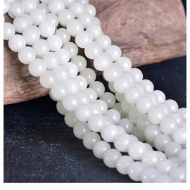 Luminous Solar Stone Beads Grow in The Dark Growing Loose Bead 10mm 100pcs Blue Green Mixed Hole DIY Charm Smooth Beads for Bracelet Necklace Earrings Jewelry Making Decoration (Multicolored, 10mm)