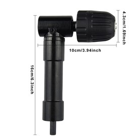 Right Angle Drill Attachment, 0.8-10mm Right Angle Bend Extension 90 Degree Drill keyless Chuck Converter Cordless Adapter Attachment Electric Drill Right Angle Adapter for Tight Corner Workspace
