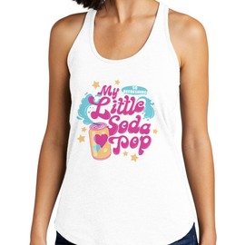 My Little Soda Pop Tank Top Fitted Racerback Women's Medium White