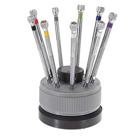 LLF New 9 pcs Precision Watch Flat Blade Slotted Screwdriver Set Watchmakers Tools