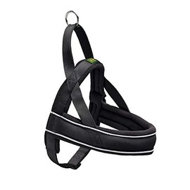 Hunter Racing Norwegian harness for dogs, nylon, reflective, coat-friendly, Black, L