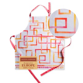 Maison d' Hermine Apron, 100% Cotton, 1 Piece, Adjustable Neck Strap, Apron with Middle Pocket and Long Ties for Women, Men, Chef