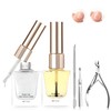 Nagelhautentferner Set, Nagelhautentferner Flüssig+Cuticle Oil +Nagelhautzange+Nagelhautschieber, Fingernagel Pflege Set, Macht