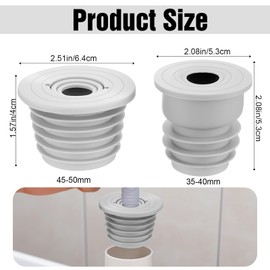 Gjinxi 2 Pcs Washing Machine Drain Hose Seal, Pipe Cover Plug Hose Adapter Drain Pipe Seal Plug Drain Sewer Silicone Sealing Stopper Cover Cap for Laundry Room Bathroom Kitchen