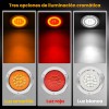 4 Plafones 14 Led Redondo Camion Estrobo 3 Funciones 12-24v