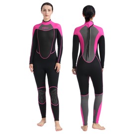 AnParc Wetsuit Women 3mm Neoprene Wet Suit for Women Cold Water Swimming with Back Zipper, Suitable for Diving, Swimming, Surfing, Snorkelingand Other Water Sports