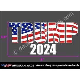 TRUMP SUPPORT STICKER 2024 AMERICAN FLAG DIE CUT DECAL WINDOW BUMPER