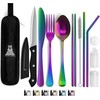 Taplord Portable Travel Silverware Set With Case, Includes 10 Pcs
