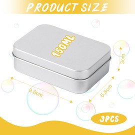 UKOFEW Pack of 3 Aluminium Soap Boxes, Travel Waterproof Aluminium Soap Dishes with Removable Draining Rack for Home or Travel