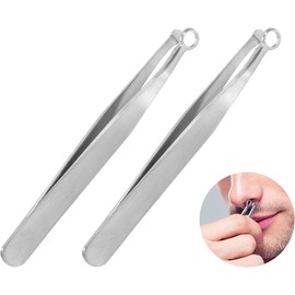 Fansoftiks Stainless Steel Nose Hair Clippers and Trimmers, Set of 2, Round-Tipped for Men and Women