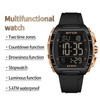 Luxury Men’s Digital Watch Tonneau Shape Dual Time 5ATM Waterproof
