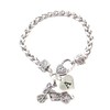 Custom Motorcycle Silver Chain Bracelet Choose Initial Charm
