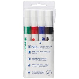 Hainenko WB SL Dry Wipe Marker with Fine Bullet Tip - Assorted (Pack of 4)