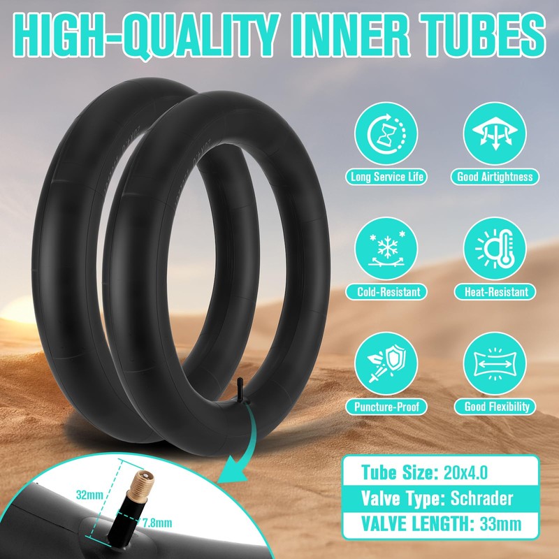 SZLYYDS 20/26x4.0 Fat Bike Tires and Tubes for Ebike