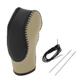 RATCHROLL Gear Shift Knob Cover for Ford Focus 2012-2018 Anti-Slip Stick Shifting Handle Protector Faux Leather 1 Pc Beige