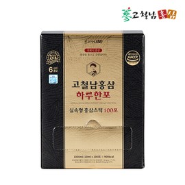 Gocheolnam Red Ginseng Squeezable whole red ginseng sticks, 100 packets per day, 1 pack / 짜먹는 전체식 홍삼 스틱 하루한포 100포, 1개