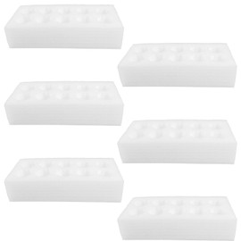 Zerodeko 6 Sets Foam Egg Tray Quail Egg Cartons Shatterproof Eggs Container White Egg Holder with Lid and Bottom for Shipping Eggs (10 Grids)