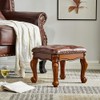 HOOTSMALL Footstool and Ottomans Small Foot Stool with Fiber Leather